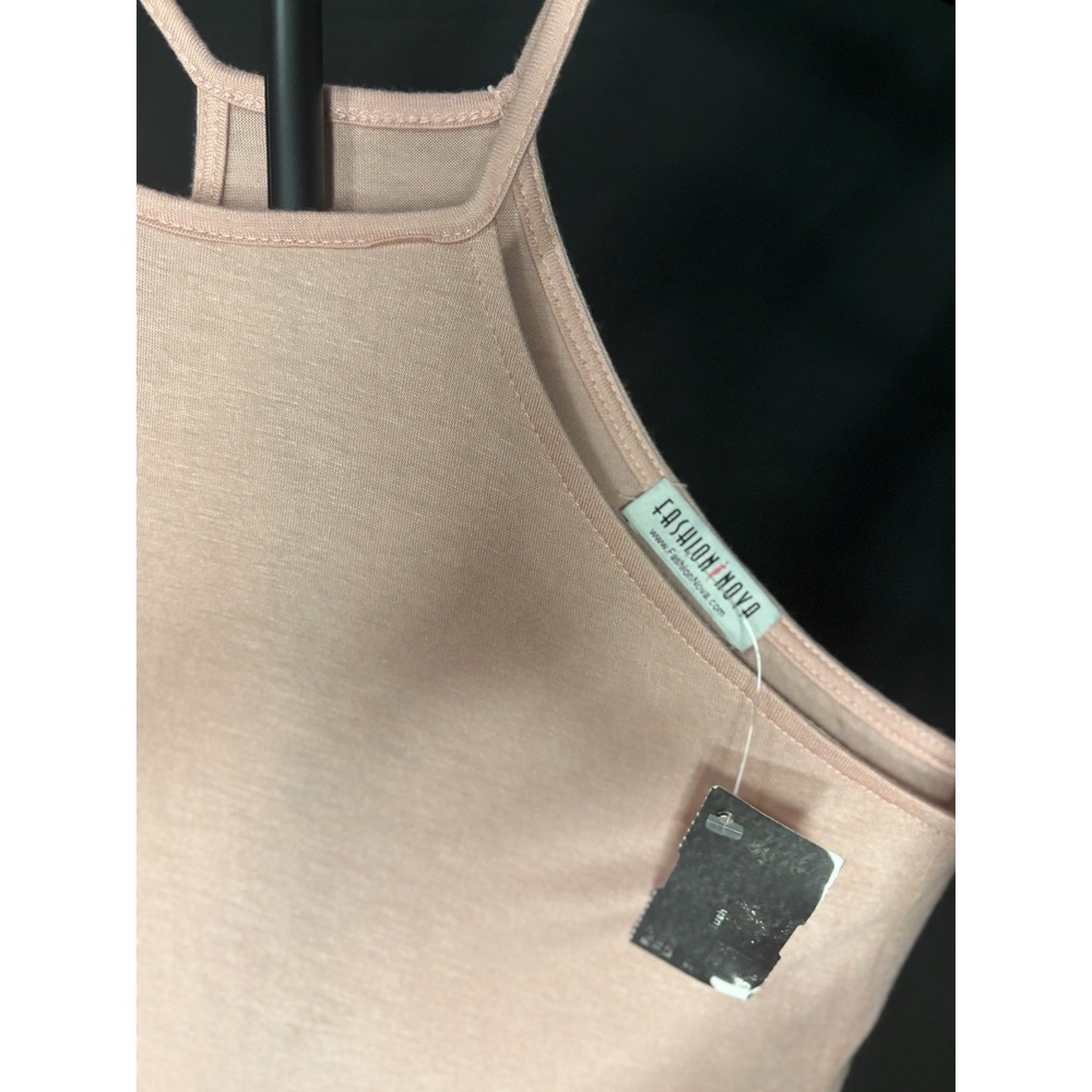 Fashion Nova Womens M Mauve Pink Halter Tank Top Racerback Sleeveless Stretch - Picture 2 of 4